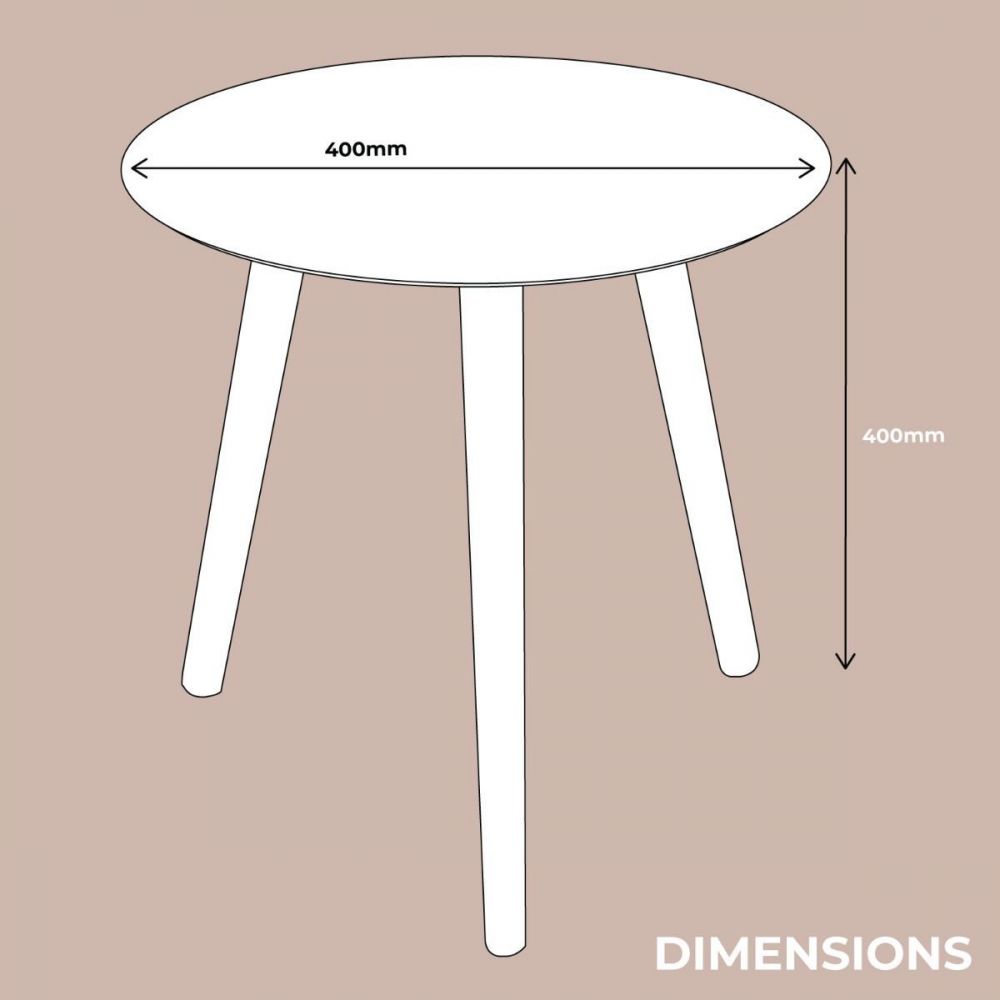 Bamboo Round Table White Small | Furniture| Home Storage & Living