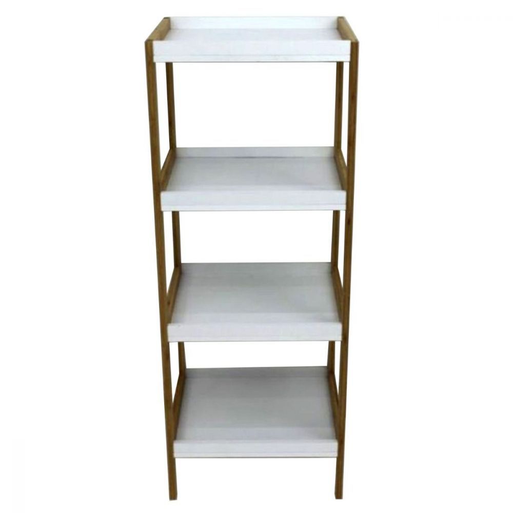 Bamboo White Box Shelving Unit 4 Tier | Furniture | Home Storage & Living