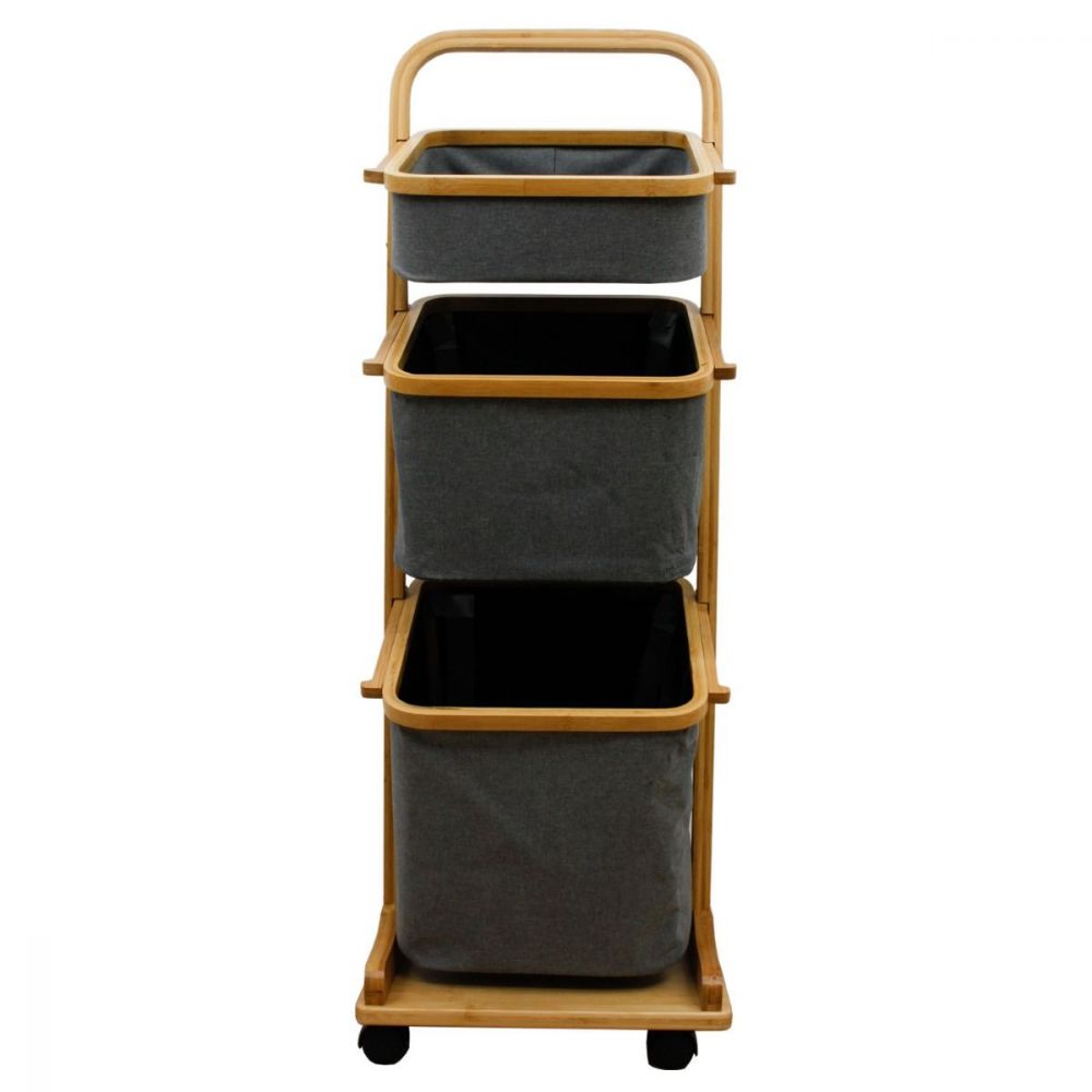 Bamboo Storage Rack With Wheels 3 Tier| Home Storage | Home Storage & Living