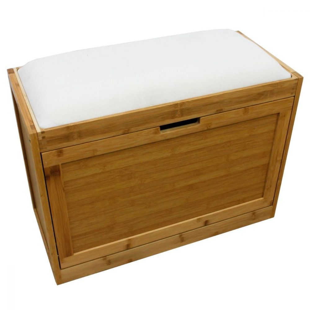 Bamboo Shoe Box With Cushion Bench| Home Storage | Home Storage & Living