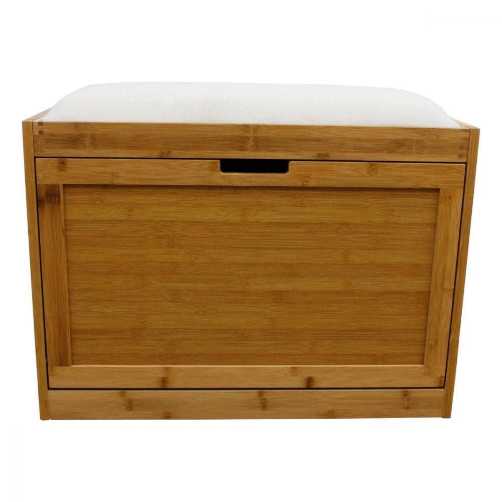 Bamboo Shoe Box With Cushion Bench| Home Storage | Home Storage & Living