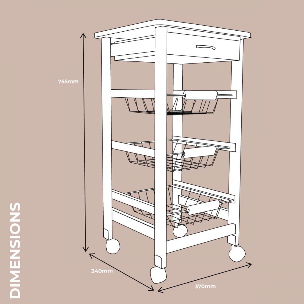 Wooden Kitchen Trolley | Home Storage | Home Storage & Living
