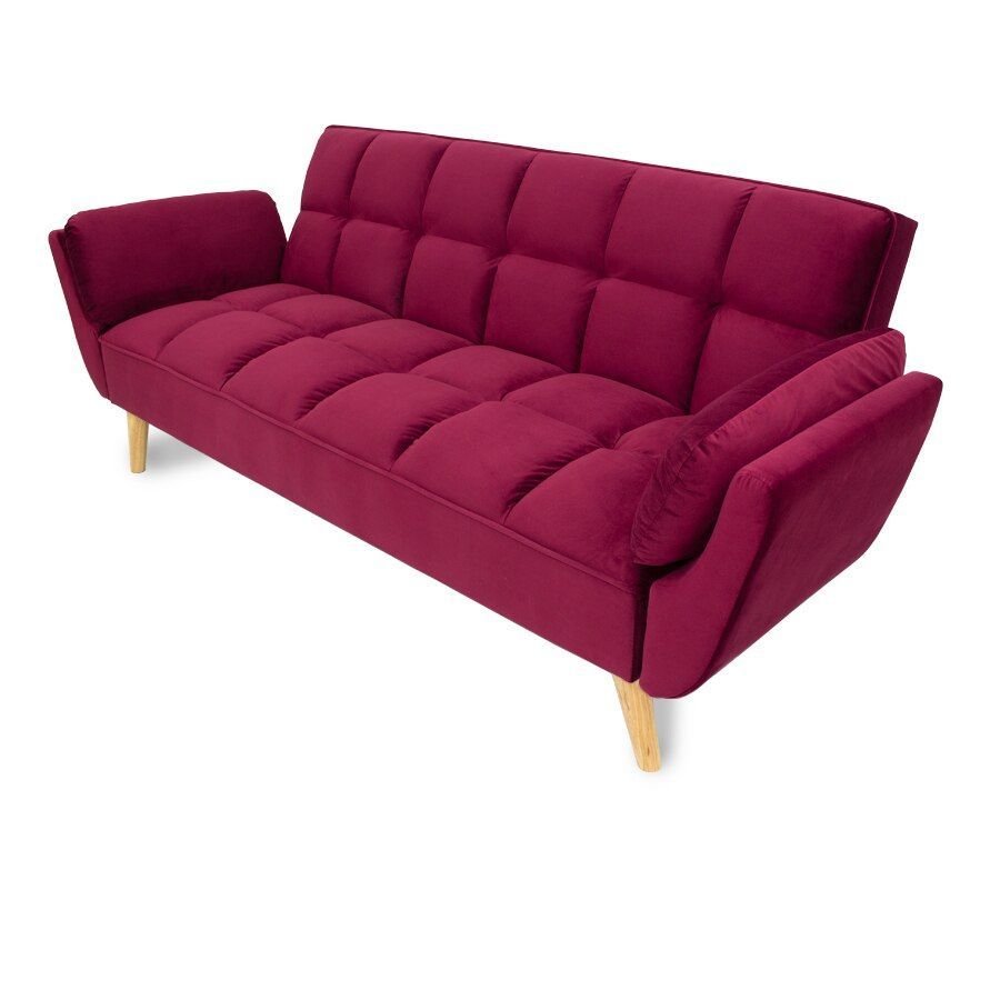 Claire Sofa Bed Velvet Burgundy | Furniture| Home Storage & Living
