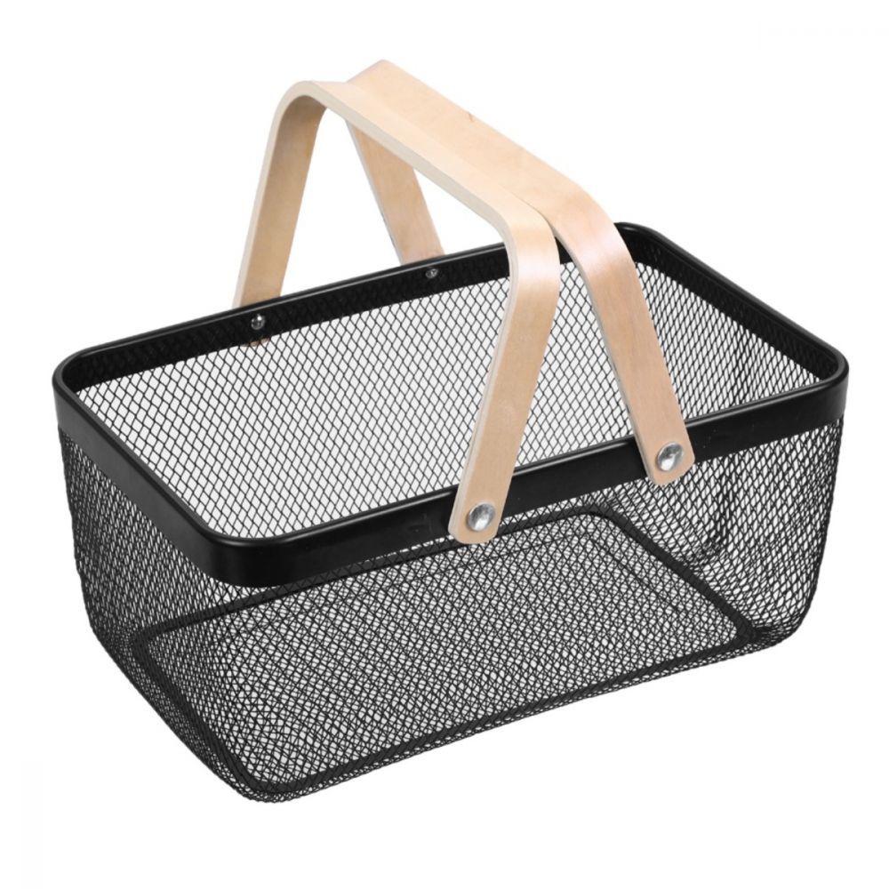 Mesh Storage Basket with Carry Handles Black | Storage Baskets | Home Storage & Living