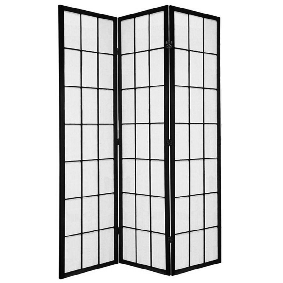Shoji Room Divider Screen Black 3 Panel | Room Dividers & Screens | Home Storage & Living