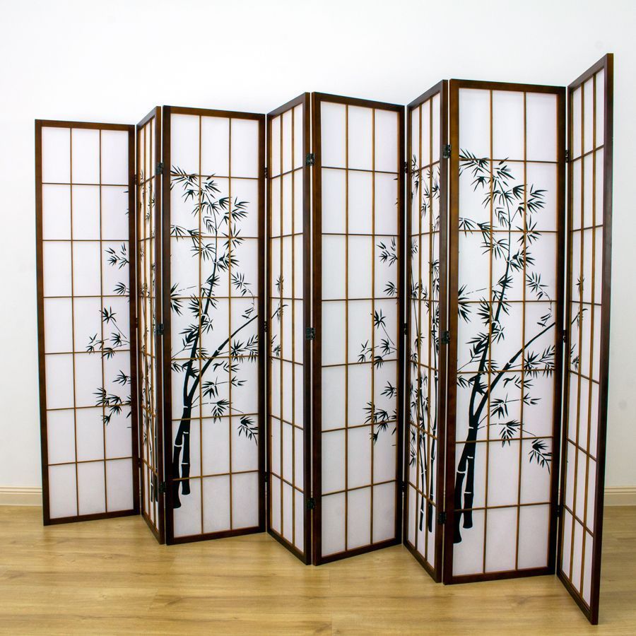 Zen Garden Room Divider Screen Brown 8 Panel | Room Dividers & Screens | Home Storage & Living
