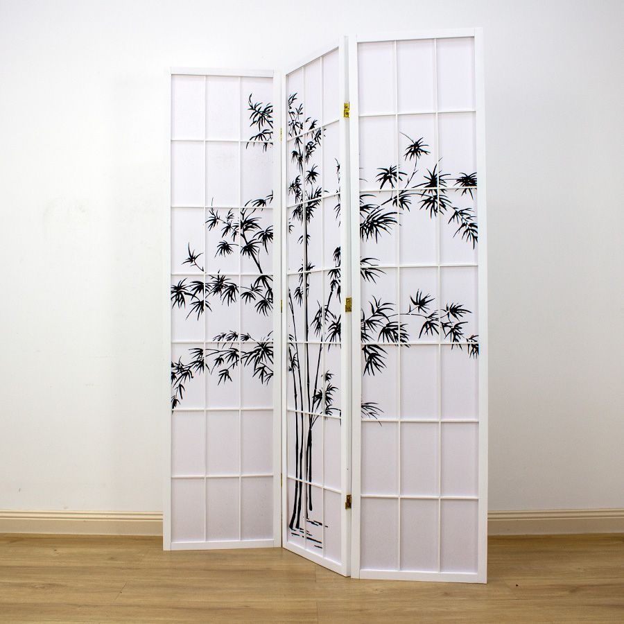 Zen Garden Room Divider Screen White 3 Panel | Room Dividers & Screens | Home Storage & Living