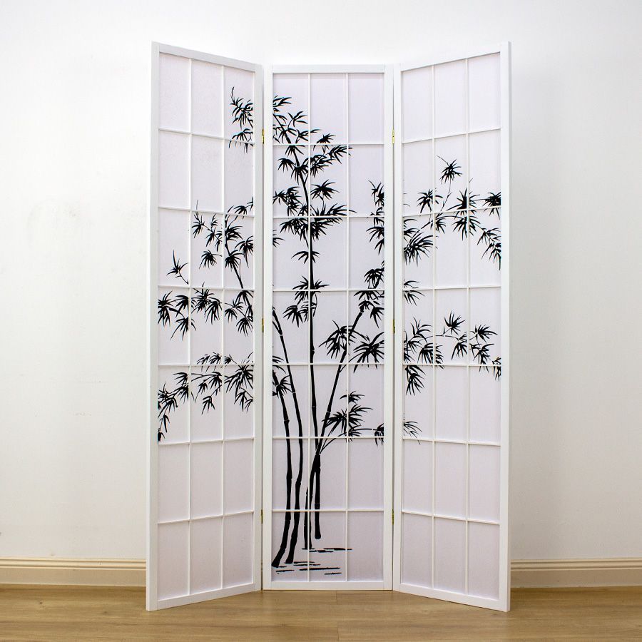 Zen Garden Room Divider Screen White 3 Panel | Room Dividers & Screens | Home Storage & Living