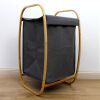 Bamboo Laundry Hamper With Grey Liner | Laundry Storage Basket | Home Storage & Living