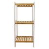 Bamboo White Slatted Shelving Unit 3 Tier | Furniture | Home Storage & Living