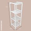 Bamboo White Slatted Shelving Unit 4 Tier | Furniture | Home Storage & Living