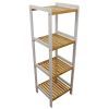 Bamboo White Slatted Shelving Unit 4 Tier | Furniture | Home Storage & Living