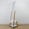 Bamboo Mirror On Stand With 2 Shelves| Furniture | Home Storage & Living