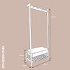 Bamboo Clothes Rack With Draw And Shelf| Bedroom Storage| Home Storage & Living