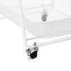 Mesh Storage Trolley with Wheels White | Storage Baskets | Home Storage & Living