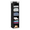 Mode Soft Storage 6 Section Hanging Organiser Black 30 x 30 x 115cm | Home Storage & Living
