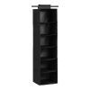 Mode Soft Storage 6 Section Hanging Organiser Black 30 x 30 x 115cm | Home Storage & Living