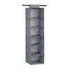 Mode Soft Storage 6 Section Hanging Organiser Grey 30 x 30 x 115cm | Home Storage & Living